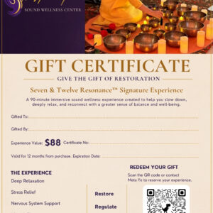 Meta Ye Gift Certificate for the Seven & Twelve Resonance™ Signature Experience
